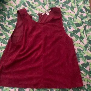 Velvet like deep red flowy top